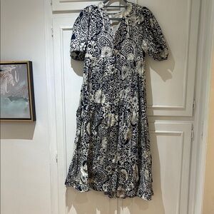 Elegant Black and White Floral Dress